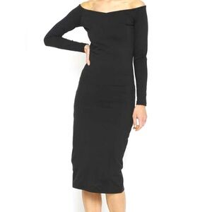 Le Chateaux Bodycon off the shoulder black dress